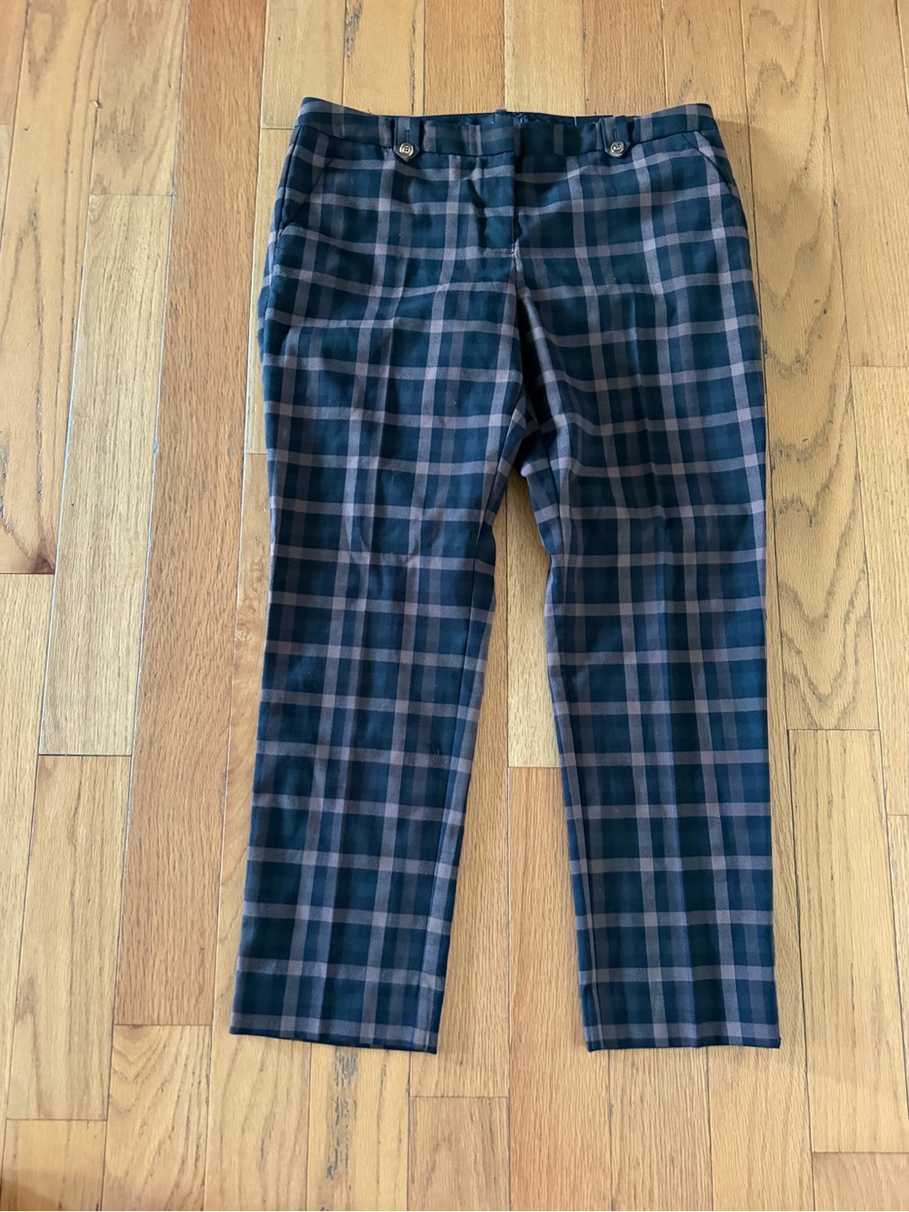 The Limited Dress Pants Womens Size 8 Black Plaid Flat Front Slacks Pencil Pant